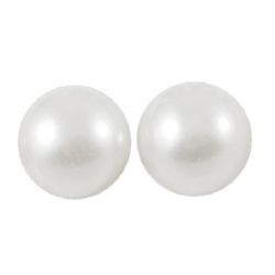 Cabochon Pearl Beads, Half Round for Gluing, DIY, Decoration, Scrapbooking,  25x12.5 mm white -5 pieces
