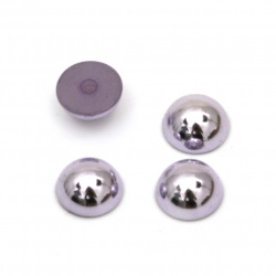 Emisferă perlă pentru incorporare 6x3 mm gaură 1 mm culoare metalică violet - 50 bucăți