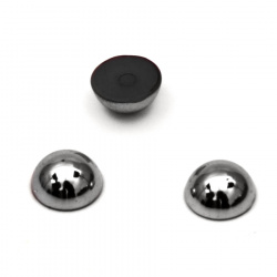 Emisferă perlă pentru incorporare 6x3 mm gaură 1 mm culoare metalică indigo - 50 bucăți