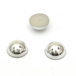 Not Available Online. You can also buy at EM ART stores and at +359 884 000 893 Hot Fix Hemisphere Pearl Beads, Decorations, Clothes, Wedding 8x4 mm hole 1 mm metallic color silver - 50 pieces