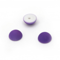 Перла полусфера за вграждане 8x4 мм дупка 1 мм матирана цвят лилав - 50 броя
