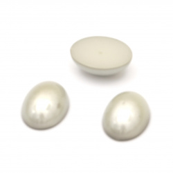 Hot Fix Hemisphere Pearl Beads, Decorations, Clothes, Wedding 18x13x7 mm hole 1 mm type cat's eye color gray - 10 pieces