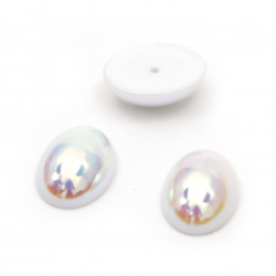 Pearl hemisphere for installation ,Decoracion,Scrapbooking,DIY,18x13x7 mm hole 1 mm color solid arc white - 20 pieces
