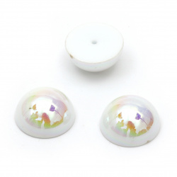 Pearl hemisphere for installation ,Decoracion,Scrapbooking,DIY,8x4 mm hole 1 mm color solid arc white - 50 pieces