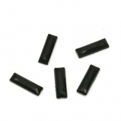 Piatra acrilica pentru lipirea dreptunghiului 3x10x1,5 mm fațetat negru solid -100 bucăți