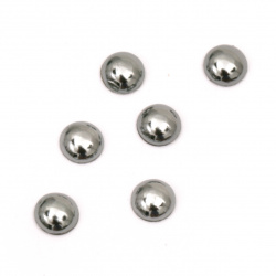 Metal  element circle with glue 5x2 mm graphite color - 100 pieces