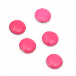 Metal element circle with glue 6x1 mm color neon pink - 100 pieces