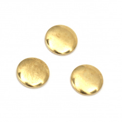 Metal element circle with glue 7.5x1.5 mm color gold - 25 pieces