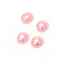 Plastic Half Pearl Beads / 4x2 mm / Pink RAINBOW - 250 pieces