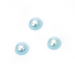 Перла полусфера 4x2 мм цвят син дъга -250 броя