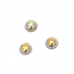 Half-sphere beads, 4x2 mm, brown rainbow color - 250 pieces