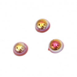 Perla emisferă 6x3 mm culoare roșu curcubeu -100 bucăți