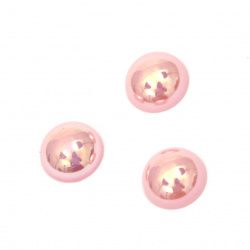 Half-sphere beads, 10x5 mm, pink rainbow color - 50 pieces