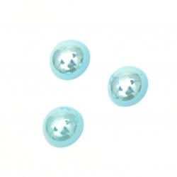 Half-sphere beads, 10x5 mm, blue rainbow color - 50 pieces