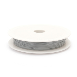 Steel Cord for Jewelry Making, 0.38 mm, Color White ~25 meters