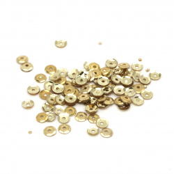 Round Cup Sequins for DIY Decoration / 4 mm / Old Gold - 20 grams