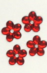 Acrilica pictara   pentru lipire  flori 11x2 mm rosu -20 bucati