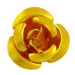 Yellow Aluminum Roses for gluing 10 x 6.5 mm