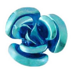 Trandafir metalic 10x6,5 mm albastru -50 bucăți