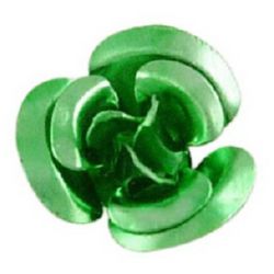 Trandafir metalic 10x6,5 mm verde -50 bucăți