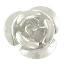 Trandafir metalic 10x6,5 mm argintiu -50 bucăți
