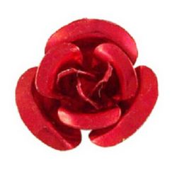 Trandafir metalic 10x6,5 mm roșu -50 bucăți