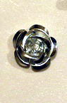 Trandafir metalic 15x9 mm argintiu -50 bucăți