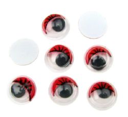 Wiggle Eyes with eyelashes for Decorations, DIY Crafts Handmade Accessories 8 mm red - 50 pieces