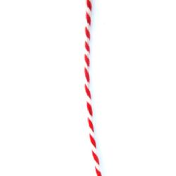 Stoc epuizat. Primeste notificare pe email cand produsul revine in stoc Tijă alb și roșie răsucite subțiri -30 cm -10 bucăți