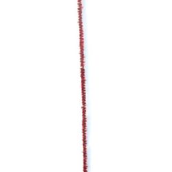 Телени пръчка с ламе цвят червен -30 см -10 броя