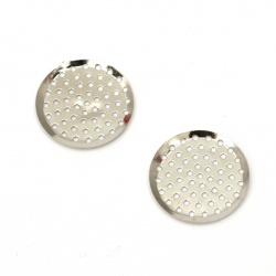 Bază metalică pentru bijuterii 25 mm argint -10 bucăți