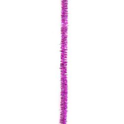 Телени пръчка с ламе цвят циклама -30 см -10 броя