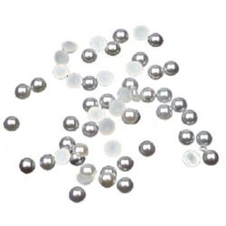 Perla emisferă 4x2 mm culoare alb -500 bucăți