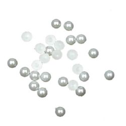 Half-sphere beads, 5x2.5 mm, white color - 250 pieces