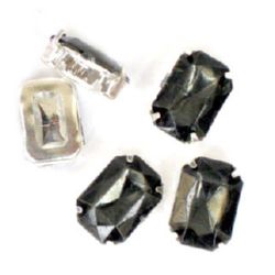 Stoc epuizat. Primeste notificare pe email cand produsul revine in stoc Piatră acrilică pentru cusut cu dreptunghi de bază metalică 10x14 mm -coloral gri -5 buc