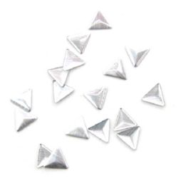 Самозалепящи камъчета триъгълни 7 мм цвят сребро -20 броя