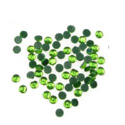 Стъклени камъчета с лепило 2.2 мм цвят светло зелен 2 грама ~210 броя