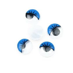 Wiggle Eyes with eyelashes for Decorations, DIY Crafts Handmade Accessories 15 mm blue - 50 pieces