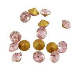 Кристални камъни за лепене 2 мм розов -24 броя