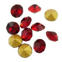 Hot Fix Crystal Rhinestone, Decoration, Clothes, DIY, Craft, Jewelry Making Czech Beads 2 mm red -24 pieces