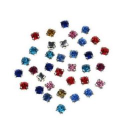 Crystals for sewing 3.4~3.5 x 3.4~3.5 mm - MIX