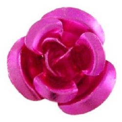 Dark pink Decoration Flower for gluing 10 x 6.5 mm Aluminium-50pieces