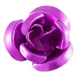Dark violet Rose Decoration for gluing 10 x 6.5 mm Metal