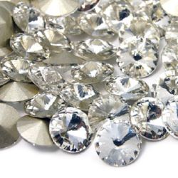 Acrylic Rhinestone, Hot-Fix Decoration, Clothes, DIY, Craft, Jewelry Making round 8 mm transparent -5 pieces