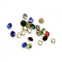 Χάντρες τύπου Swarovski για ρούχα 3,3 ~ 3,4 mm MIX -100 τεμάχια