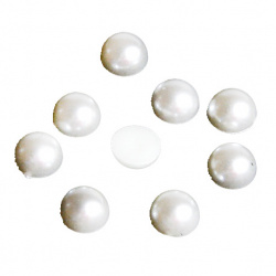 Perla emisferă 10x5 mm culoare alb -50 bucăți