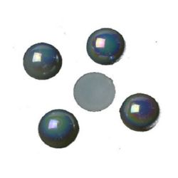 Perla emisferă 10x5 mm culoare alb curcubeu -50 bucăți