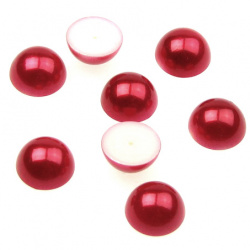Cabochon Pearls, Half Round for Gluing, DIY, Clothes, Jewellery 14 mm red -20 pieces