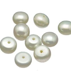 Stoc epuizat. Primeste notificare pe email cand produsul revine in stoc Perla naturală gaură de 5,5 ~ 6 mm 0,8 mm clasa AAA alb -4 bucăți