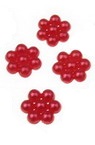 Μαργαριτάρι ημισφαίριο λουλούδι 8x9x3 mm χρώμα κόκκινο -50 τεμάχια